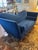 Modern 1990s Retro Lounge Style Blue Velvet Sofa For Sale - Image 3 of 9