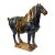 Oriental Ceramic Sancai Dark Blue Brown Beige Fengshui Artistic Horse Figure For Sale