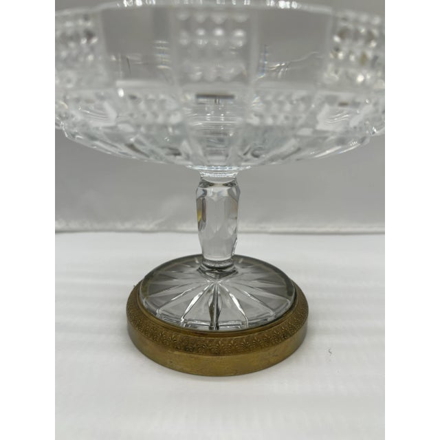 Early 20th Century Antique French Cut Glass & Bronze Ormolu Mounted Compote For Sale - Image 5 of 8