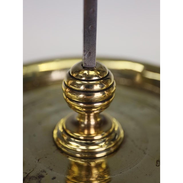 Antique French Brass Two-Light Bouillotte Lamp with Tôle Shade, 1850 For Sale - Image 9 of 18