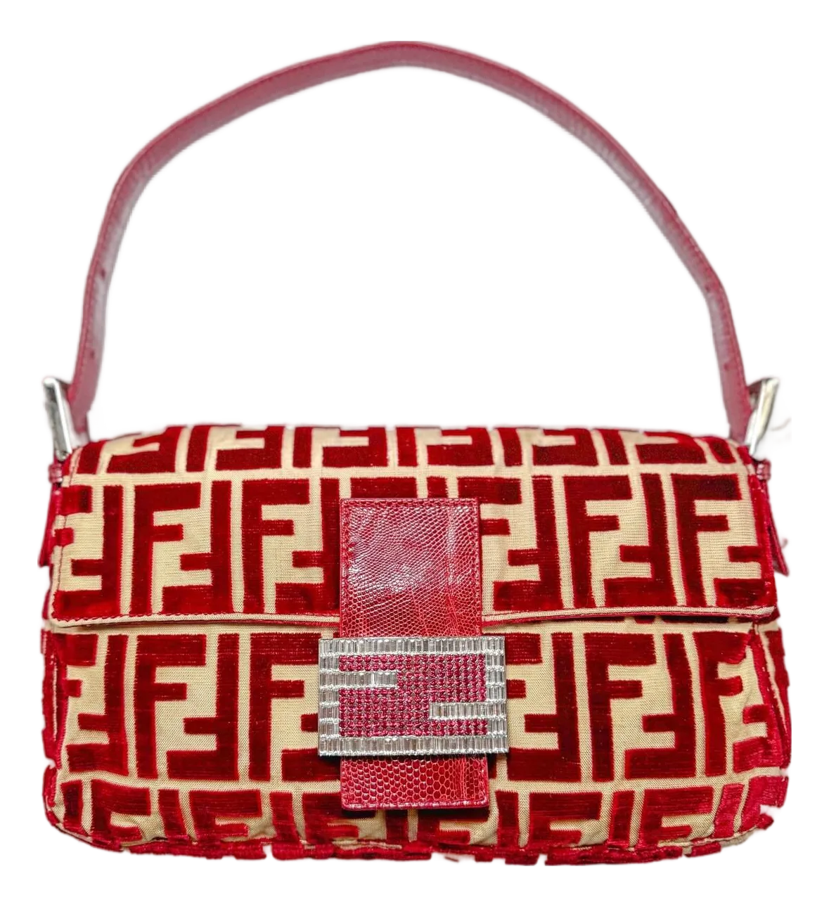 Vintage Fendi Red Velvet Baguette by Fondazione Lisio | Rare