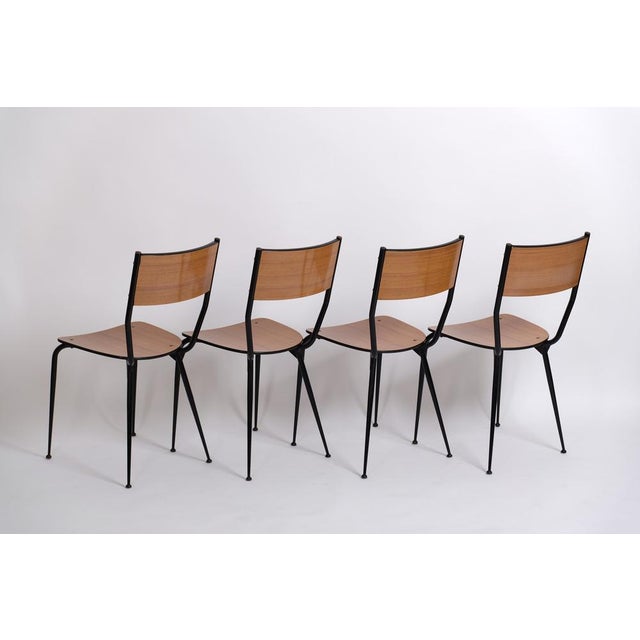 Metal Mid-Century Modern Dining Chairs by Salvarani, Italy, 1950s, Set of 4 For Sale - Image 7 of 18