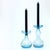 Pale blue transparent vases, set of 2. A groovy pair of curvy pale-blue glass candlestick holders or vases, perfect for...