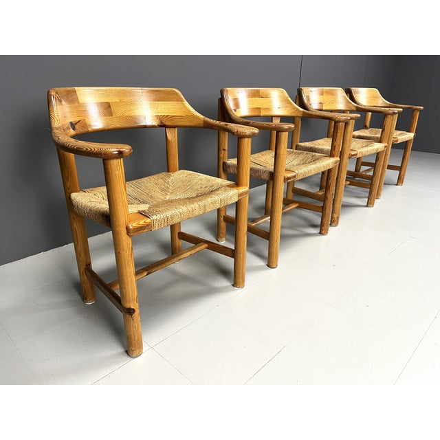 1970s Pine Wood Dining Chairs by Hirtshals Savvaerk attributed to Rainer Daumiller, 1970s, Set of 4 For Sale - Image 5 of 12