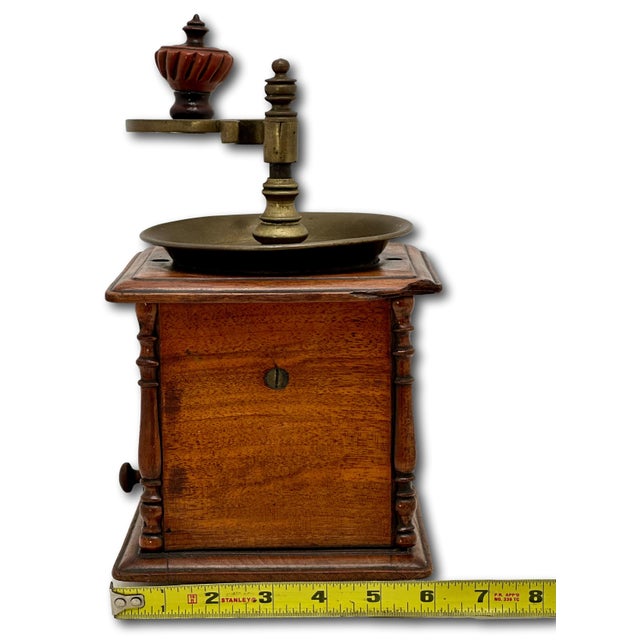 Beautifully & Completely Hand Made Antique Mahogany & Brass Coffee Grinder - Circa Early 19th Century For Sale - Image 18 of 18