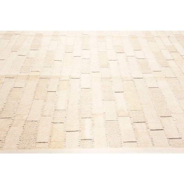 Contemporary Textural Wool, Silk and Leather Rug by Doris Leslie Blau For Sale In New York - Image 6 of 9