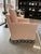Mid-Century Modern Blush Custom Swivel Chair For Sale - Image 3 of 8