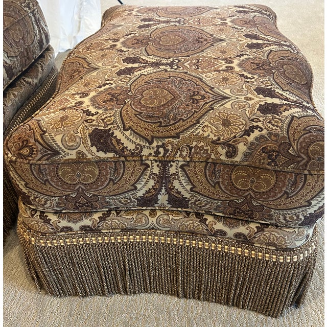 Victorian Adriana Chair 1/2 & Ottoman Set by Taylor King For Sale - Image 3 of 7
