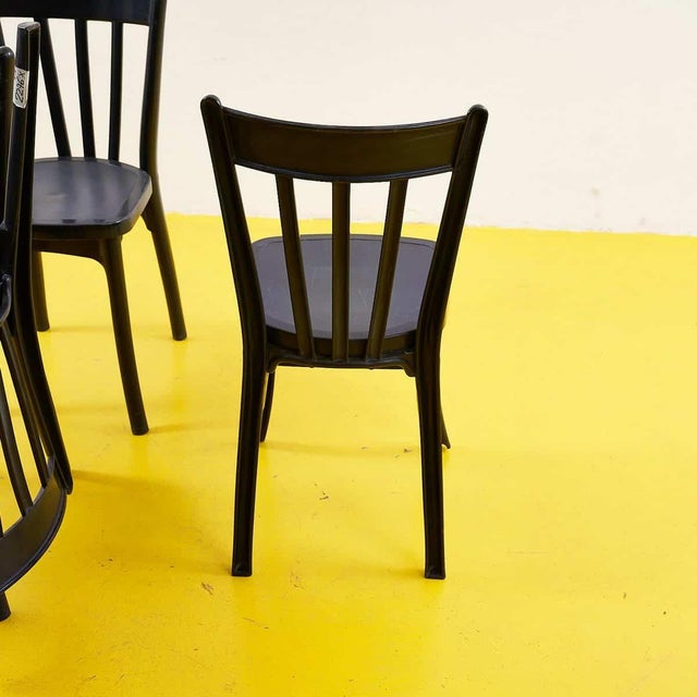 Black Black Plastic Chairs, Set of 4 For Sale - Image 8 of 10