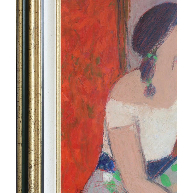 Michel Sarazin, Portrait of a Pensive Woman, 2000s, Oil Pastel on Board, Framed For Sale - Image 4 of 18