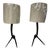 Late 20th Century South African Sable Horn Lacquered Wood Table Lamps For Sale