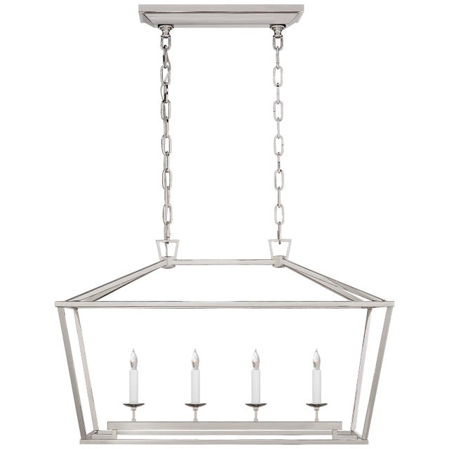 Darlana Small Linear Lantern in Polished Nickel Designer: Chapman & Myers Extension: 13" Canopy: 4.5" x 15.75" Rectangle...