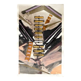Barbara Beck 1994 Abstract Painting on Paper - Signed/Dated For Sale