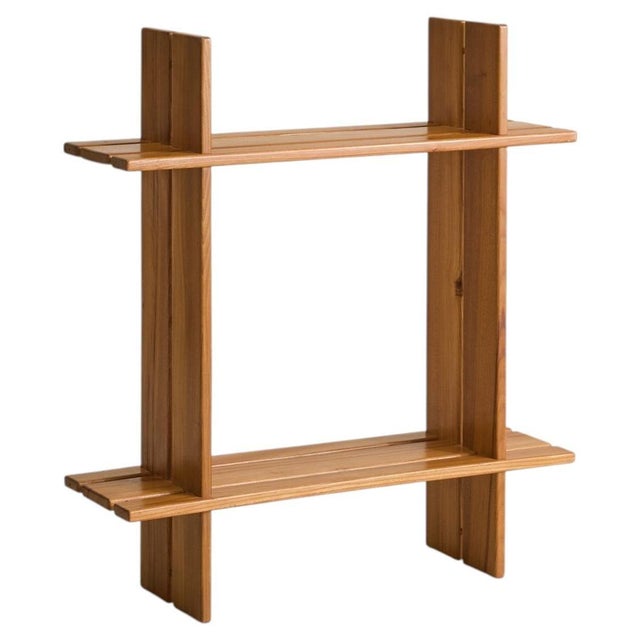 Vintage French Elm "Savoie" Shelf by Maison Regain For Sale