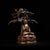 Tibetan Gilt Bronze Seated Buddha With Turquoise Inlay & Bodhi Tree - 7.8 LBS For Sale - Image 4 of 9