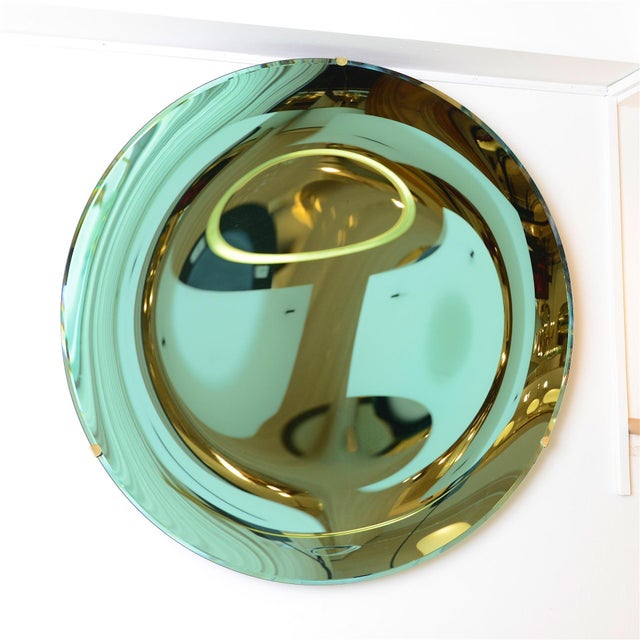 Green Sculptural Concave Mirror, 2020s For Sale - Image 3 of 9