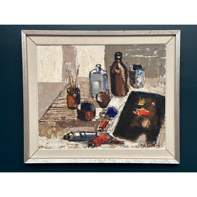 Eric Lundberg, The Work Table Atelier, 1960s, Oil on Canvas For Sale - Image 17 of 18