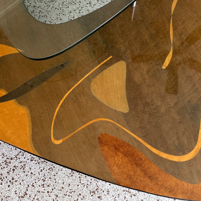 1980s Carlo Malnati MCM Triangle Glass Platter Coffee Table For Sale - Image 9 of 18