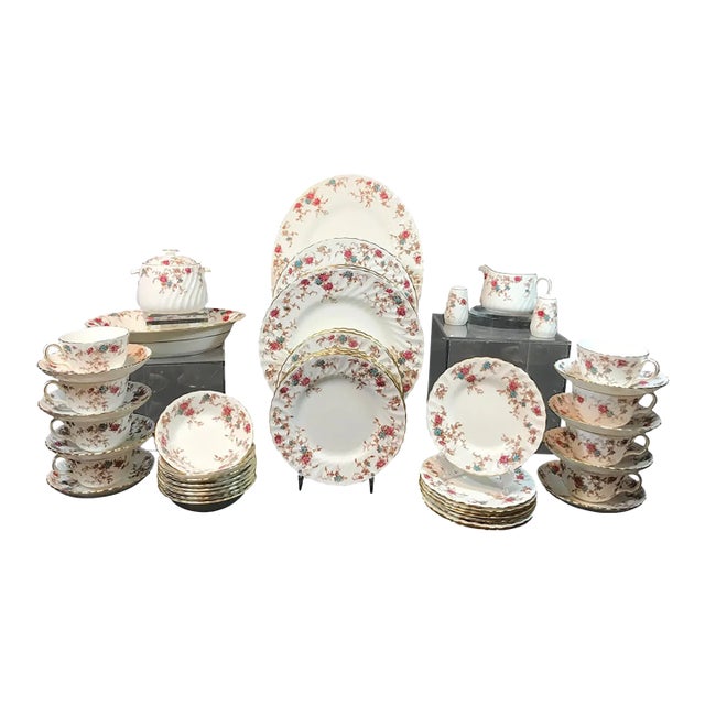 Mid 20th Century Minton "Ancestral" English Bone China Dinnerware Service for 8 - 46 pcs For Sale