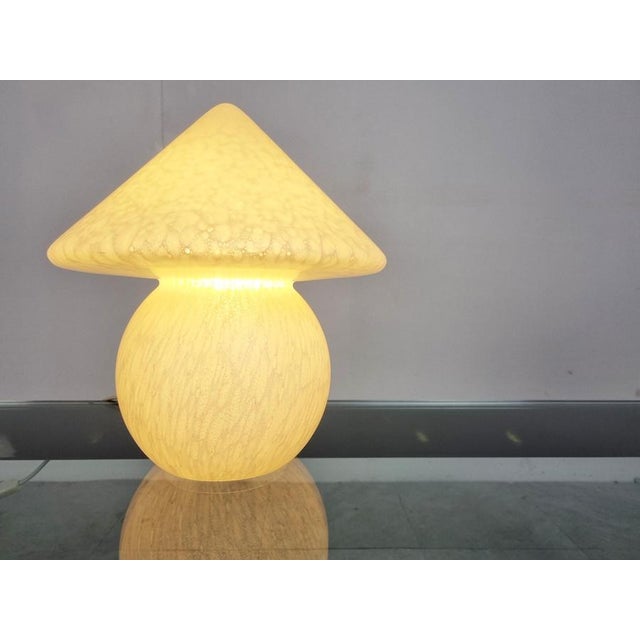 Vintage blown murano glass 'mushroom' table lamp by Peil & Putzler The lamp emits a beautiful soft light. 1970s - Germany...