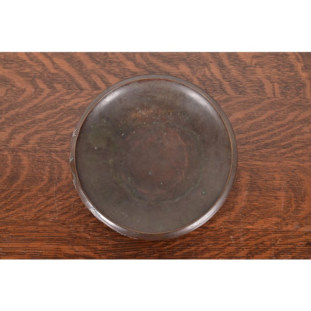 Heintz Art Metal Shop Heintz Arts & Crafts Sterling Silver on Bronze Footed Bowl For Sale - Image 4 of 9