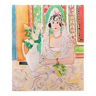 1950s After Henri Matisse "Spanish Woman With Flowers", First Edition Period Full-Color Print For Sale