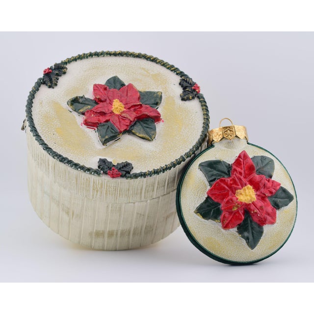 Wooden Box With Medalion Christmas Ornament ‘Noël’ For Sale - Image 6 of 7