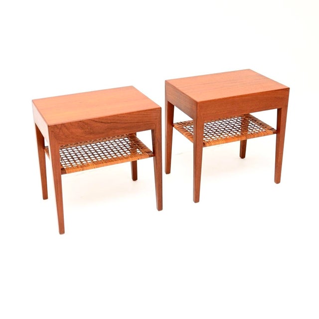 Mid-Century Modern Vintage Danish Teak Side Tables by Severin Hansen for Haslev, 1960s, Set of 2 For Sale - Image 3 of 11