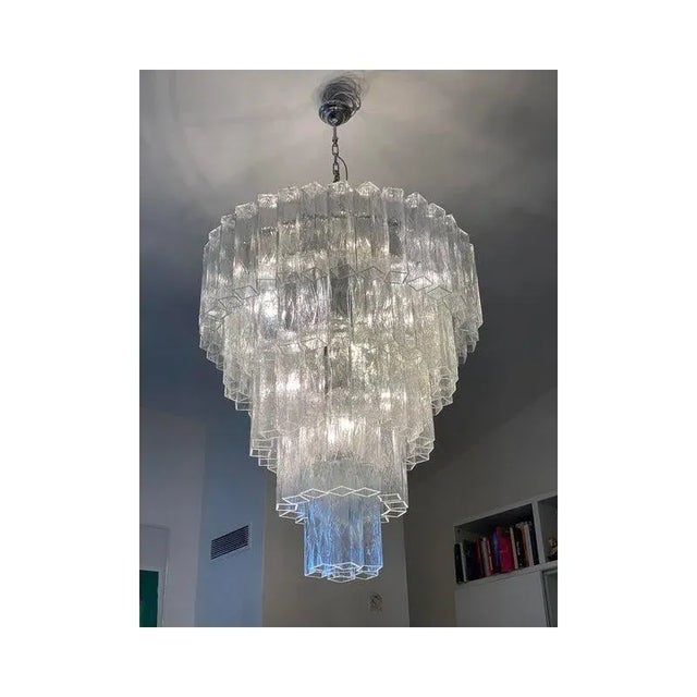White Square Tubes Murano Glass Chandelier by Simoeng For Sale - Image 8 of 13