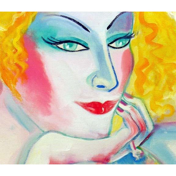 Impressionist Earl Linderman "La Belle Blonde" Original Oil Painting on Canvas For Sale - Image 3 of 6