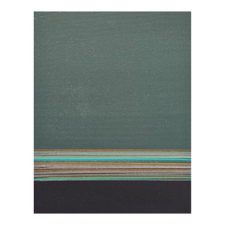 Dark Green & Charcoal Gray Abstract Expressionism Painting For Sale