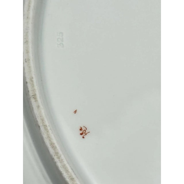 White Meissen Large Platter 13” Hand Painted Flowers Gold Rim 325 Vintage For Sale - Image 8 of 10