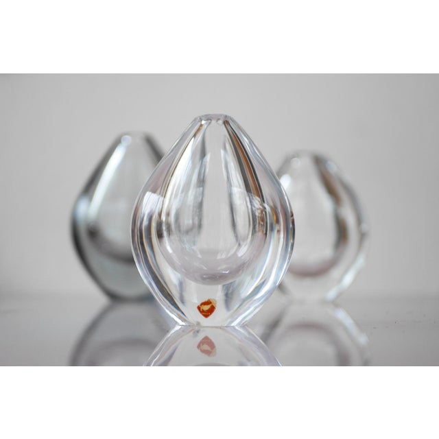 Orrefors Crystal Lucid Drop Glass Vases by Sven Palmqvist for Orrefors, Sweden, 1950s, Set of 3 For Sale - Image 4 of 18