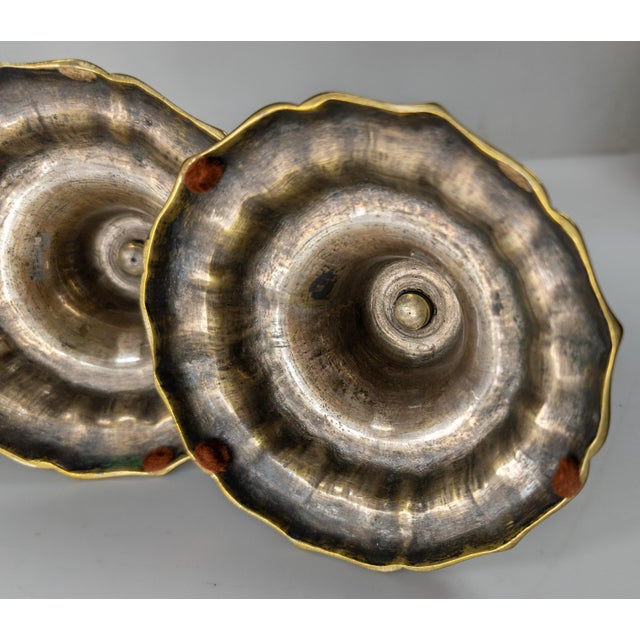 18th Century Pair of French Rococo Bronze Candlestick Candle Holders For Sale - Image 13 of 15