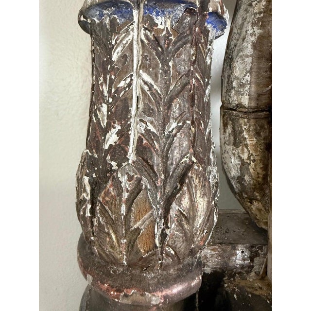 Italian Baroque Silvered Wall Mirror, 19th Century, Hand-Carved Wood For Sale - Image 9 of 11