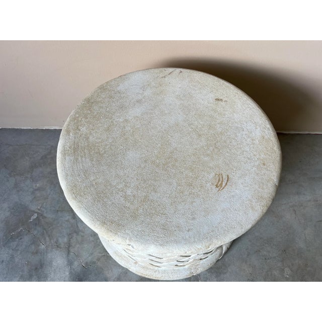 1980s Vintage Woven Pattern Plaster Side / Coffee Table Base For Sale - Image 5 of 12