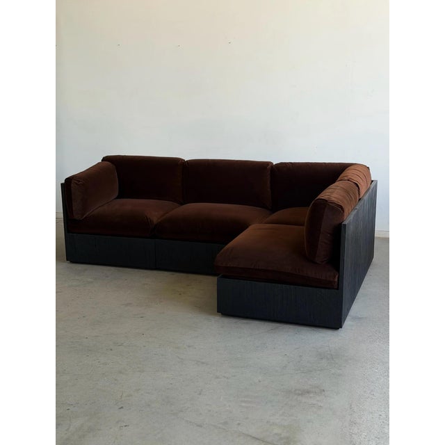 Mid-Century Modern Cantabria Modular Sofa- Ebonized Oak Upgrade For Sale - Image 3 of 11
