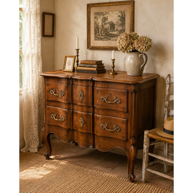 Louis XV Crossbow-Shaped Commode, 1920s For Sale - Image 9 of 10