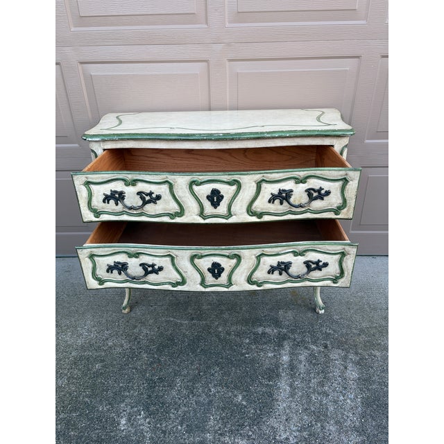 Bodart Louis XV Painted Chest in Sage and Cream, a French Country Revival For Sale - Image 11 of 16