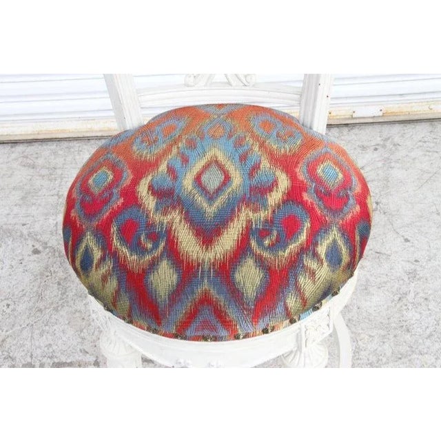 Wood Set of 3 French Provincial Style Swivel Bar Stools For Sale - Image 7 of 12