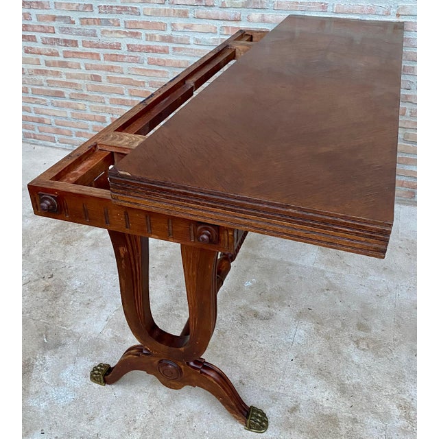 Mid-Century Modern Convertible Dining Table with Bronze Claw Legs, 1950s For Sale - Image 12 of 18