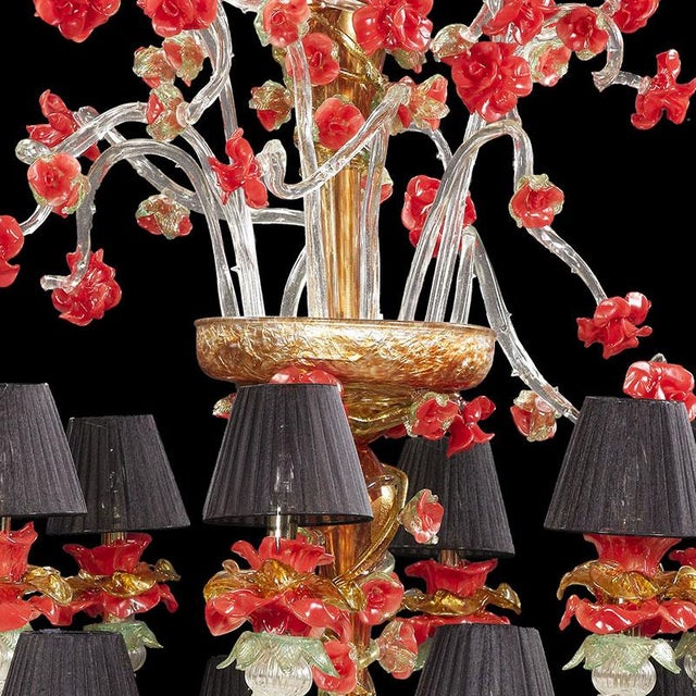 Rezzonico Chandelier in White-Gold-Red Murano Glass, 1950s For Sale - Image 6 of 9