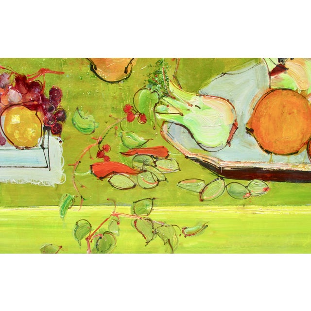 Chartreuse Andre Vignoles French 50s Modernist Painting For Sale - Image 8 of 12