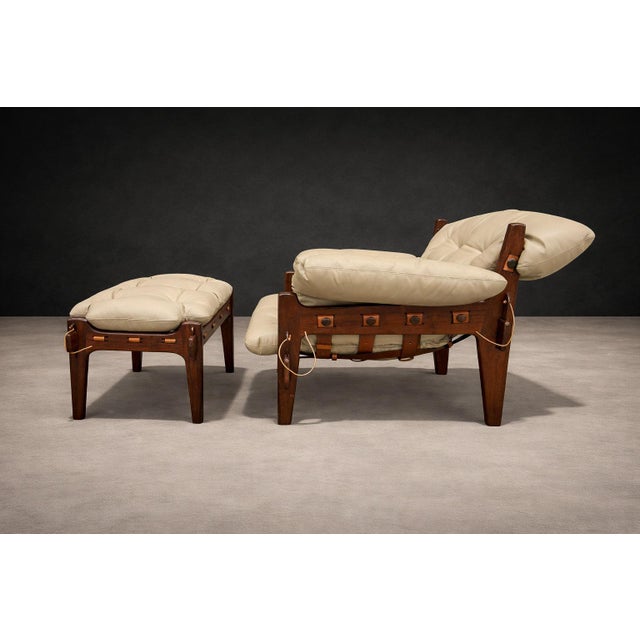 1960s “Moleca” Lounge Chair with Ottoman in Rosewood & Leather, Sergio Rodrigues, 1963, Brazil - Lot 214-346 For Sale - Image 5 of 17