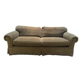 Vintage Custom Down-Filled Sofa With Brunswick & Fils Upholstery For Sale