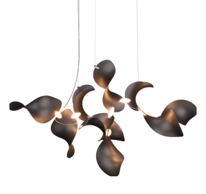 Dune 10 Cluster Chandelier with Shades in Dark Bronze Metallic Tone by Daniel Becker for Moss Objects