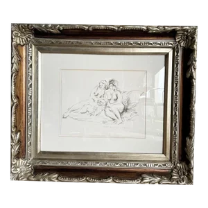 Framed Nude Art “two Girls Reclining” by Ira Moskowitz