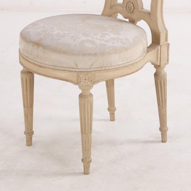 Cream A Pair of French Louis XVI Style Painted Side Chairs, C 1900. For Sale - Image 8 of 8
