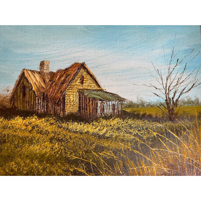 Impressionist Vintage 1970’s Palette Knife Landscape Oil Painting 8 X 10” For Sale - Image 3 of 5