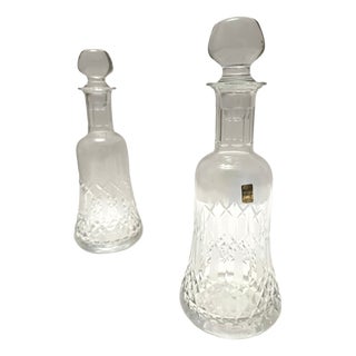 Transparent Crystal Decanter Bottles by Bleikristall, Germany, 1970s, Set of 2 For Sale